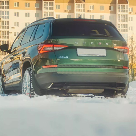 Имитация насадок глушителя SPACE GRAY (серый глянец) для Skoda Kodiaq (2016-н.в.) купить недорого с доставкой в Пятигорск