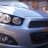 Защита радиатора "Standart" Chevrolet Aveo (2011-2015) верх, чёрная купить недорого с доставкой в Пятигорск