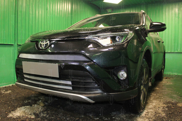 Защита радиатора "Standart" Toyota RAV4 (2015-2019) низ, хром купить недорого с доставкой в Пятигорск