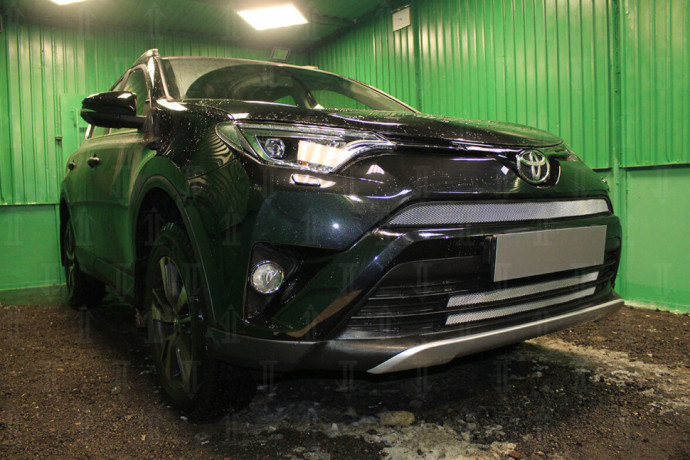 Защита радиатора "Standart" Toyota RAV4 (2015-2019) низ, хром купить недорого с доставкой в Пятигорск