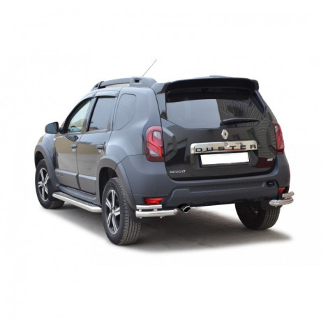 Защита заднего бампера «Уголки двойные» (d63.5) для Renault Duster (2015-н.в.)(Окрашенное) купить недорого с доставкой в Пятигорск
