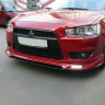 Накладка (юбка) переднего бампера "Zodiak" (с планкой) для Mitsubishi Lancer X (2007-2010) купить недорого с доставкой в Пятигорск