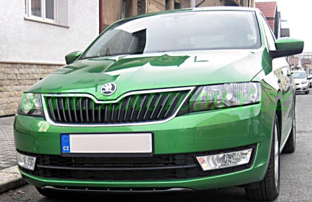 Спойлер переднего бампера (текстурный пластик) для Skoda Rapid (2012-н.в.) купить недорого с доставкой в Пятигорск