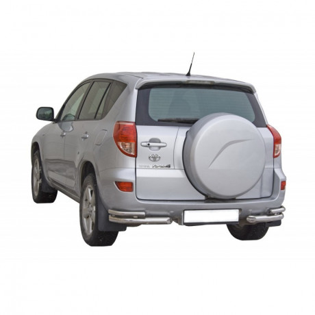 Защита заднего бампера «Уголки двойные» (d76) для Toyota RAV4 (2006-2012)(Окрашенное) купить недорого с доставкой в Пятигорск