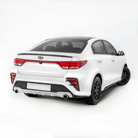 Бампер задний "Kudos" под раздвоенный глушитель для Kia Rio (2017-2020) купить недорого с доставкой в Пятигорск