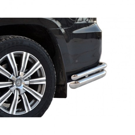 Защита заднего бампера «Уголки двойные» (d76\51) для Lexus LX 450d (2016-н.в)(Окрашенное) купить недорого с доставкой в Пятигорск