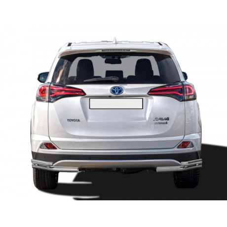 Защита заднего бампера «Уголки двойные» (d51/40) для Toyota RAV4 рестайлинг, (2015-н.в.)(Нерж. Сталь) купить недорого с доставкой в Пятигорск