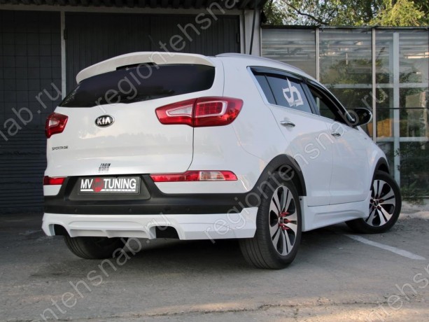 Накладка (юбка) заднего бампера "JSW Style" для KIA Sportage (3rd) (2010-2016) купить недорого с доставкой в Пятигорск