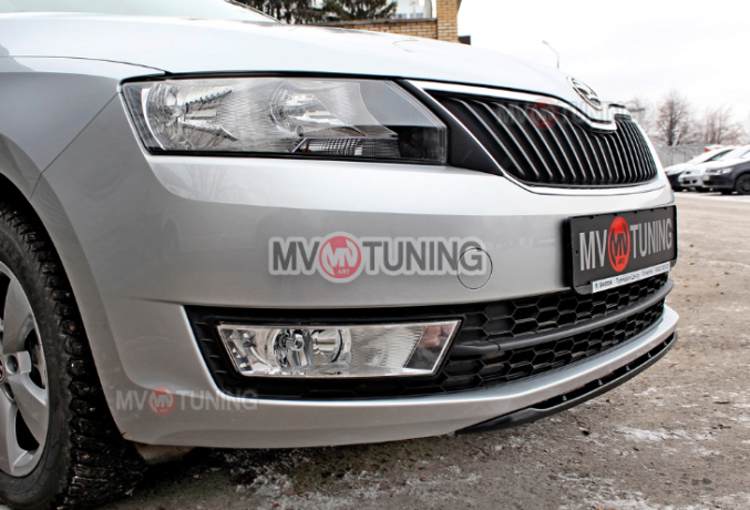 Спойлер переднего бампера (под покраску) для Skoda Rapid (2012-н.в.) купить недорого с доставкой в Пятигорск