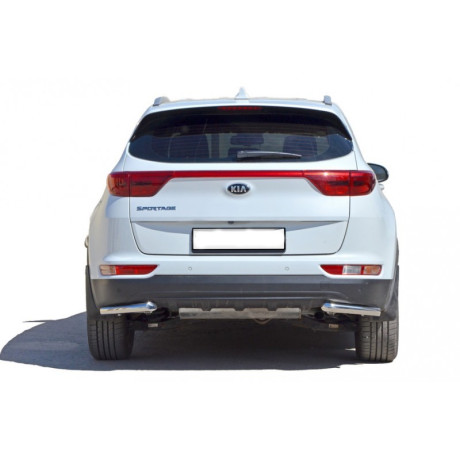 Защита заднего бампера «Уголки» (d51) для Kia Sportage (2016-н.в.)(Нерж. Сталь) купить недорого с доставкой в Пятигорск