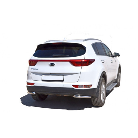 Защита заднего бампера «Уголки» (d51) для Kia Sportage (2016-н.в.)(Нерж. Сталь) купить недорого с доставкой в Пятигорск
