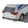 Защита заднего бампера «Уголки двойные» (d63,5) для Mitsubishi Outlander (2015-н.в.)(Нерж. Сталь) купить недорого с доставкой в Пятигорск